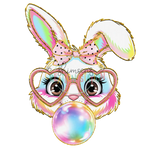 Easter Bunny Bubble n Glasses Gang Sheet