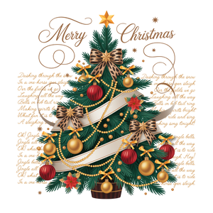 Merry Christmas Tree Gold