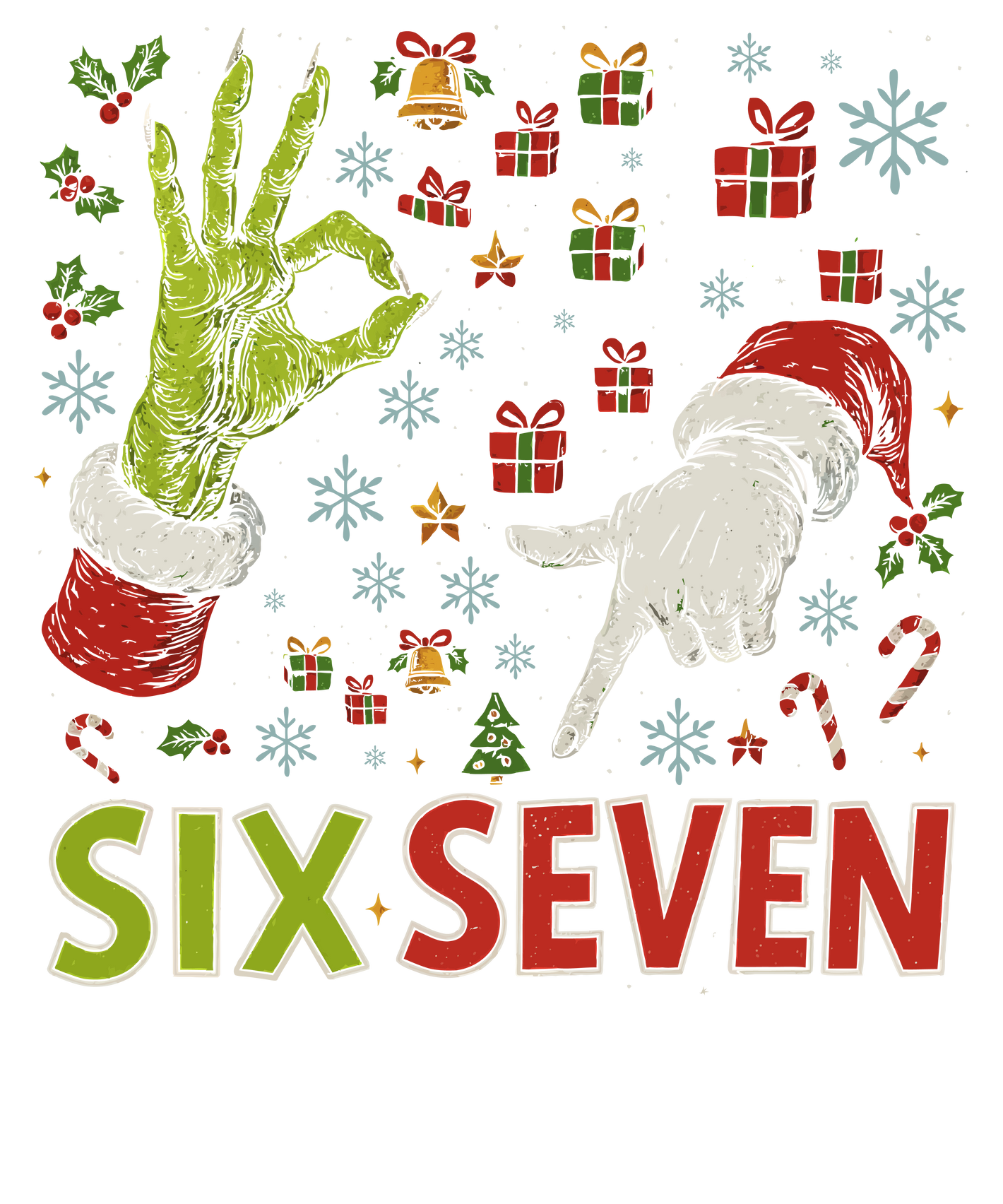 67 Grinch Santa hands