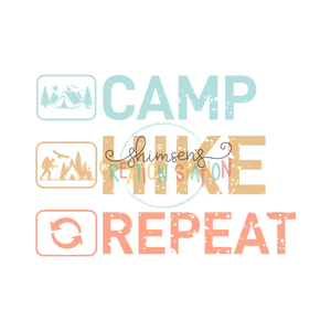 Camp Hike Repeat Gang Sheet