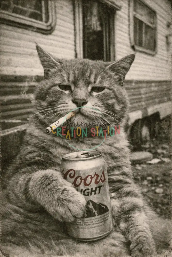 Cat meme Vintage Trailer Gang Sheet