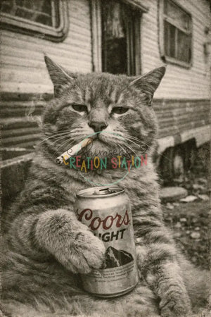 Cat meme Vintage Trailer Gang Sheet