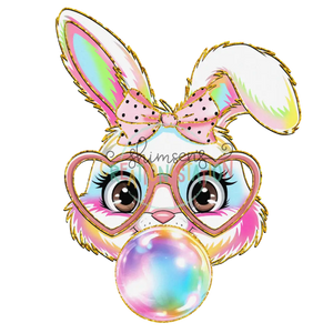 Easter Bunny Bubble n Glasses Gang Sheet