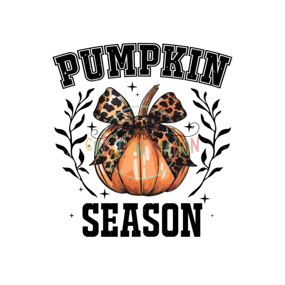 Pumpkin Season Leopard Bow Gang Sheet