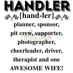 Racing Wife Front/Back Gang Sheet