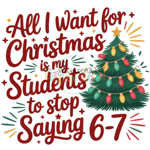 Teacher Christmas 67 Gang Sheet